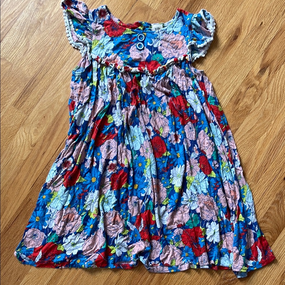 Floral Dress with Ruffle Sleeves